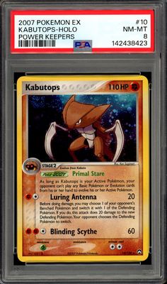 Pokemon Power Keepers 2007 - Kabutops Holo #10 - PSA 8