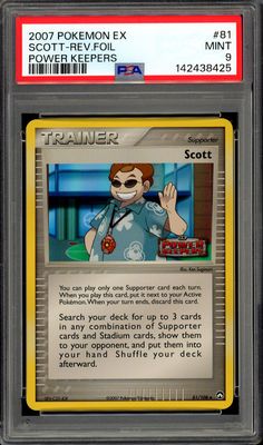 Pokemon Power Keepers 2007 - Scott Reverse Holo #81 - PSA 9