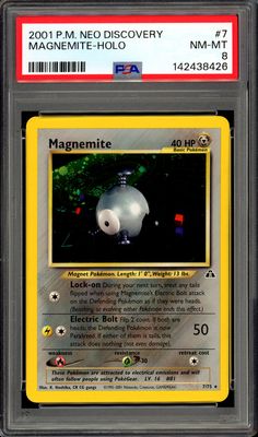 Pokemon Neo Discovery 2001 - Magnemite Holo #7 - PSA 8