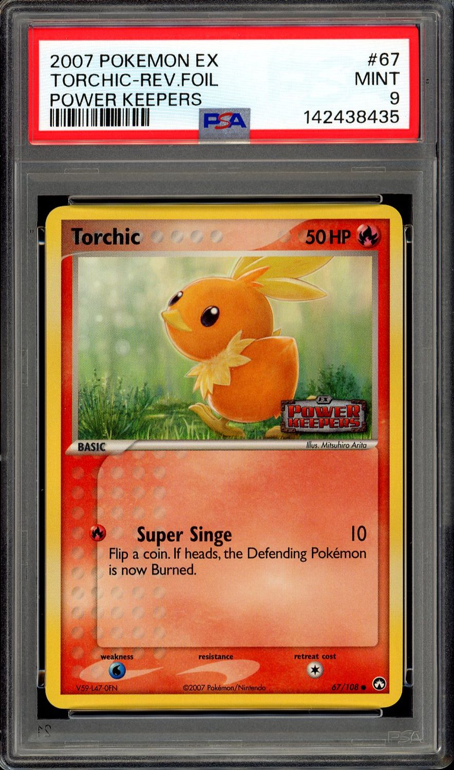 Pokemon Power Keepers 2007 - Torchic Reverse Holo #67 - PSA 9