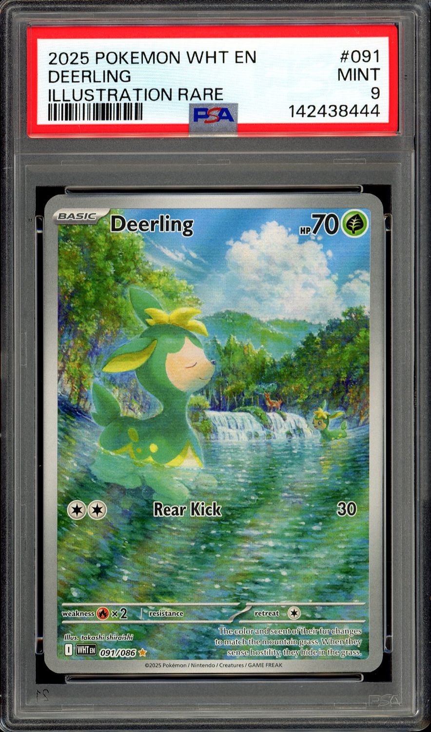 Pokemon White Flare 2025 - Deerling #091 - PSA 9