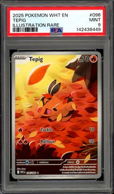 Pokemon White Flare 2025 - Tepig #096 - PSA 9