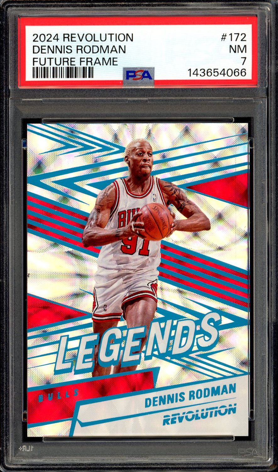 Panini Revolution Basketball 2024 - Dennis Rodman #172 Future Frame 18/60 - PSA 7
