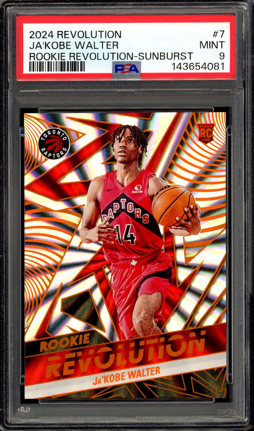 Panini Revolution Basketball 2024 Rookie Revolution - Ja’Kobe Walter RC #7 Sunburst 36/75 - PSA 9