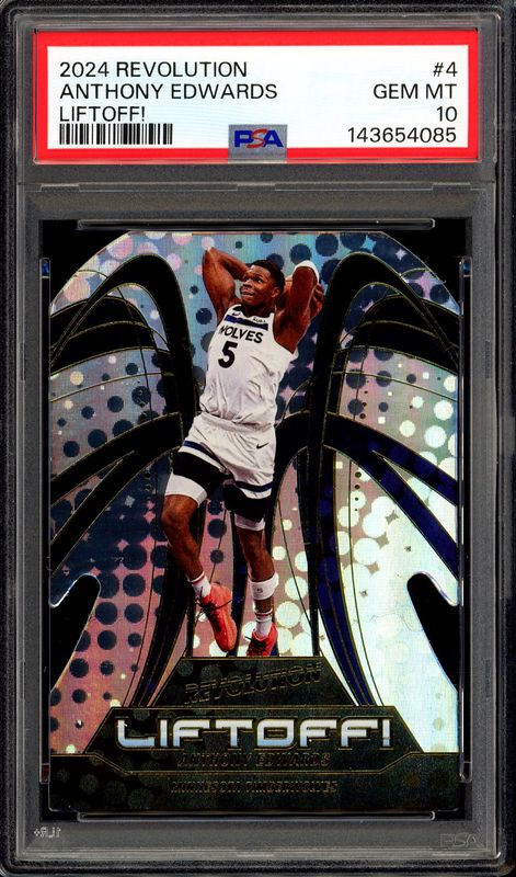 Panini Revolution Basketball 2024 Liftoff! - Anthony Edwards #4 - PSA 10 Panini Revolution Basketball 2024 Liftoff! - Anthony Edwards #4 - PSA 10