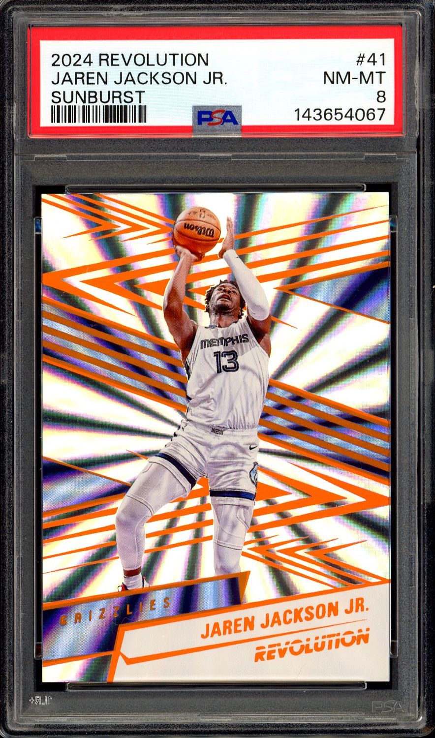 Panini Revolution Basketball 2024 - Jaren Jackson JR. #41 Sunburst 3/75 - PSA 8