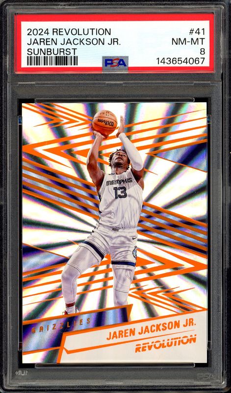 Panini Revolution Basketball 2024 - Jaren Jackson JR. #41 Sunburst 3/75 - PSA 8 Panini Revolution Basketball 2024 - Jaren Jackson JR. #41 Sunburst 3/75 - PSA 8