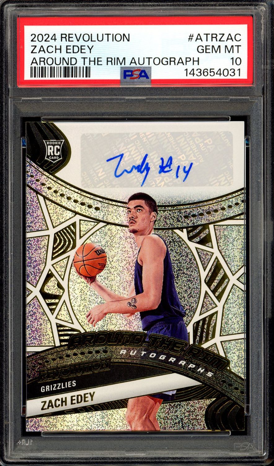Panini Revolution Basketball 2024 Around the Rim Auto - Zach Edey RC Auto #ATRZAC - PSA 10