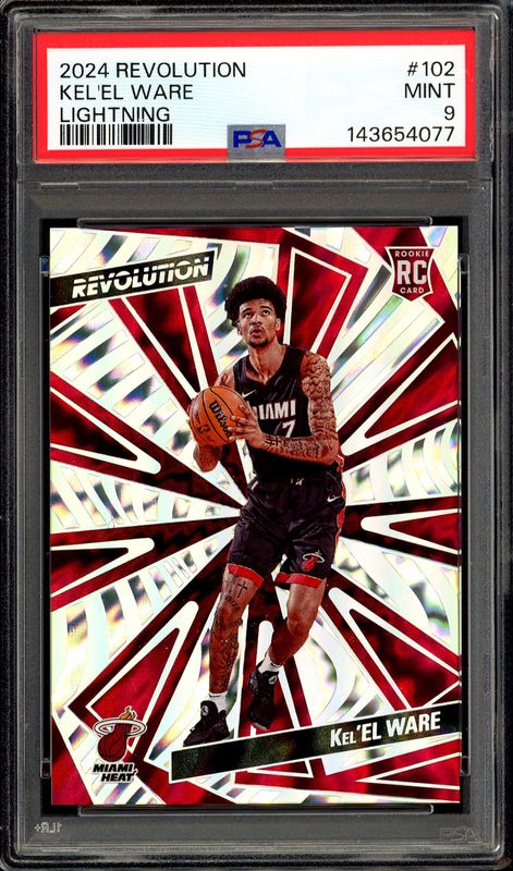 Panini Revolution Basketball 2024 - Kel’el Ware RC #102 Lightning 93/175 - PSA 9 Panini Revolution Basketball 2024 - Kel’el Ware RC #102 Lightning 93/175 - PSA 9