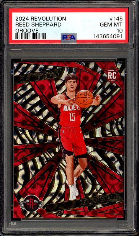 Panini Revolution Basketball 2024 - Reed Sheppard RC #145 Groove - PSA 10 Panini Revolution Basketball 2024 - Reed Sheppard RC #145 Groove - PSA 10