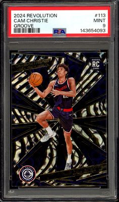 Panini Revolution Basketball 2024 - Cam Christie RC #113 Groove - PSA 9 Panini Revolution Basketball 2024 - Cam Christie RC #113 Groove - PSA 9