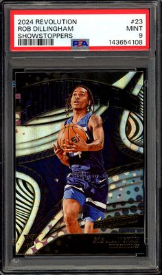 Panini Revolution Basketball 2024 Showstoppers - Rob Dillingham RC #23 - PSA 9 Panini Revolution Basketball 2024 Showstoppers - Rob Dillingham RC #23 - PSA 9