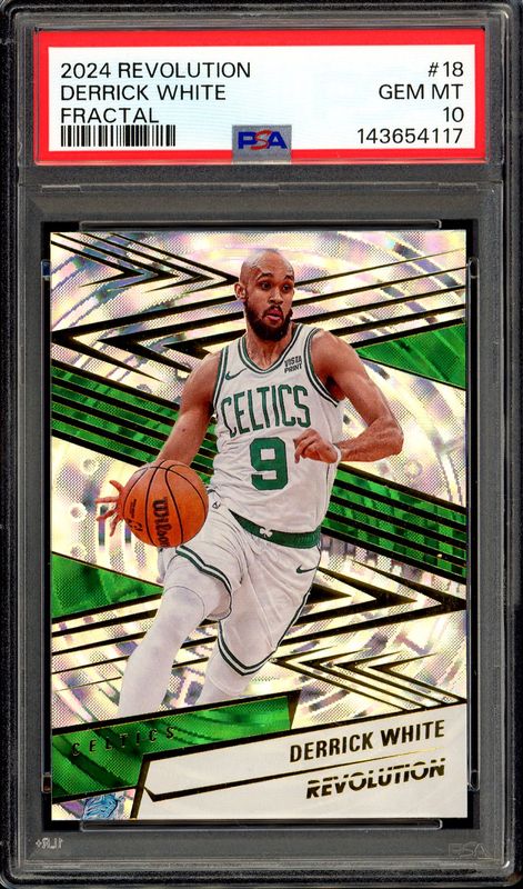 Panini Revolution Basketball 2024 - Derrick White #18 Fractal - PSA 10 Panini Revolution Basketball 2024 - Derrick White #18 Fractal - PSA 10