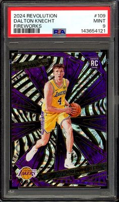 Panini Revolution Basketball 2024 - Dalton Knecht RC #109 Fireworks 3/149 - PSA 9