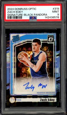 Panini Donruss Optic Basketball 2024 - Zach Edey Auto #319 Black Pandora 6/25 PSA 9