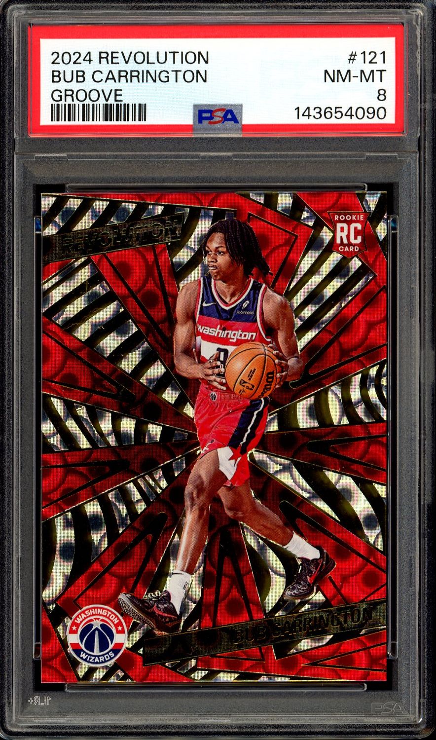 Panini Revolution Basketball 2024 - Bub Carrington RC #121 Groove - PSA 8