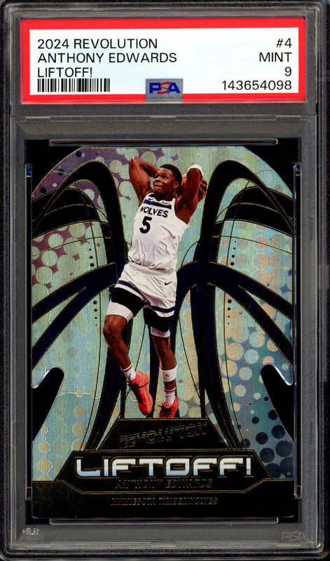 Panini Revolution Basketball 2024 Liftoff! - Anthony Edwards #4 - PSA 9 Panini Revolution Basketball 2024 Liftoff! - Anthony Edwards #4 - PSA 9