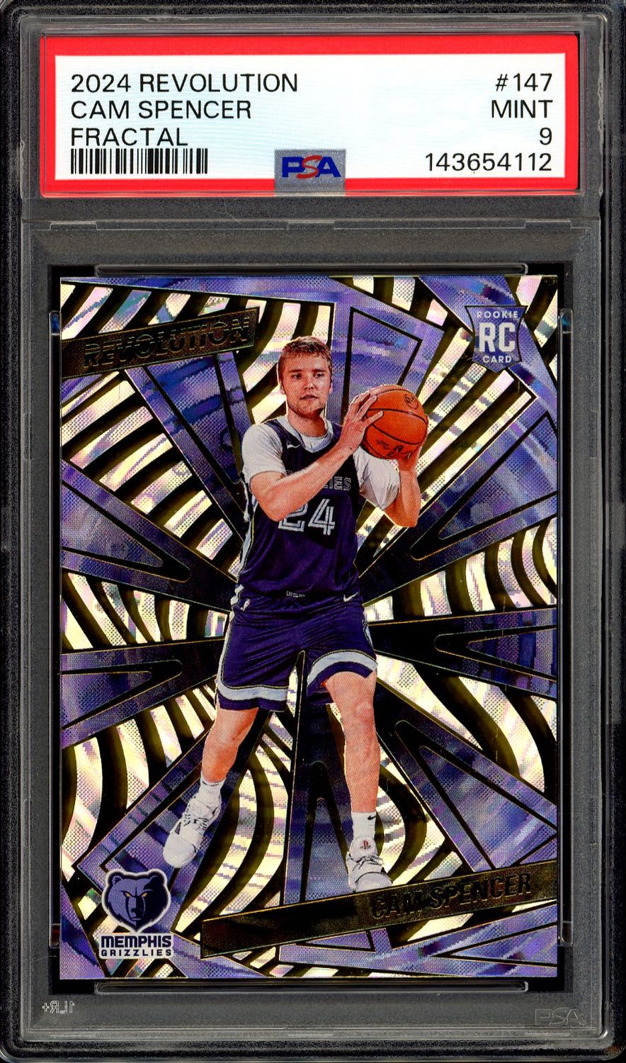 Panini Revolution Basketball 2024 - Cam Spencer RC #147 Fractal - PSA 9