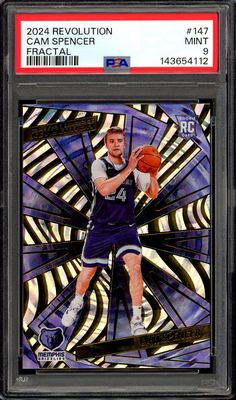 Panini Revolution Basketball 2024 - Cam Spencer RC #147 Fractal - PSA 9 Panini Revolution Basketball 2024 - Cam Spencer RC #147 Fractal - PSA 9