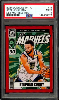 Panini Donruss Optic Basketball 2024 Net Marvels - Stephen Curry #15 Red 47/99 PSA 9 Panini Donruss Optic Basketball 2024 Net Marvels - Stephen Curry #15 Red 47/99 PSA 9