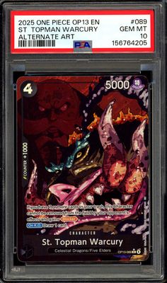One Piece Carrying On His Will 2025 - St. Topman Warcury #OP13-089 - PSA 10