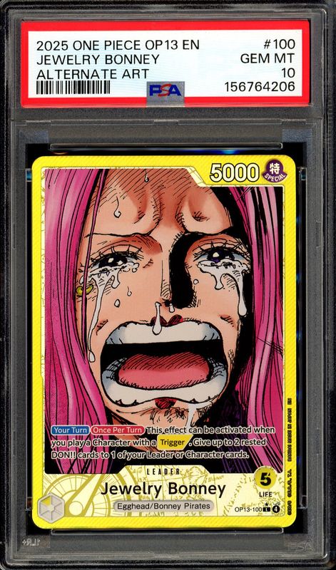 One Piece Carrying On His Will 2025 - Jewelry Bonney #OP13-100 - PSA 10