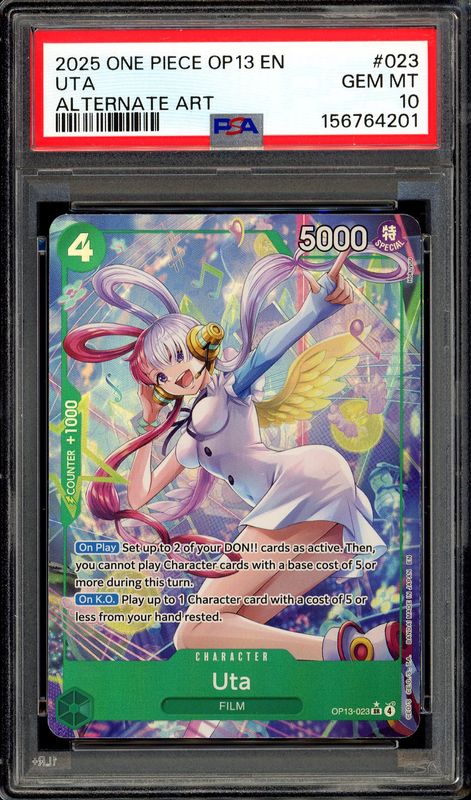 One Piece Carrying On His Will 2025 - Uta #OP13-023 - PSA 10