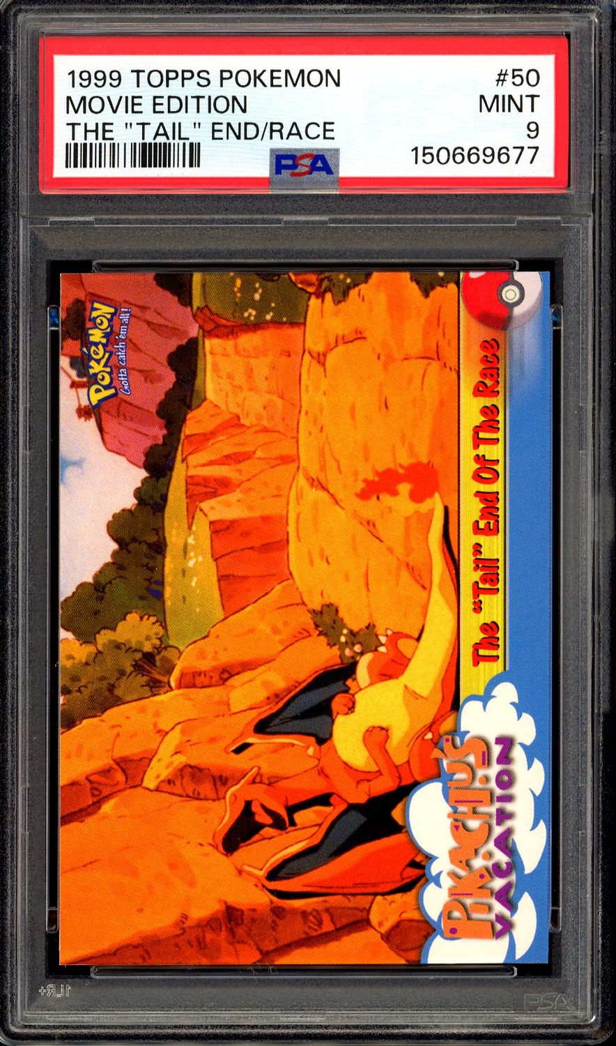 Topps Pokemon 1999 Movie - The “Tail” End/Race #50 - PSA 9