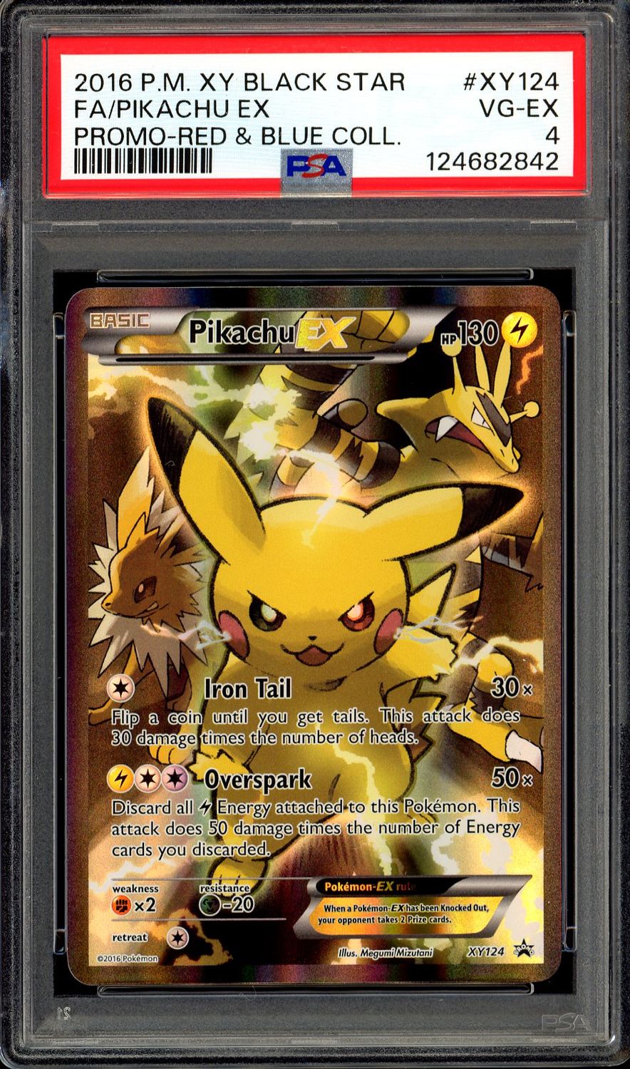 Pokemon Promo 2016 - Pikachu EX #XY124 - PSA 4