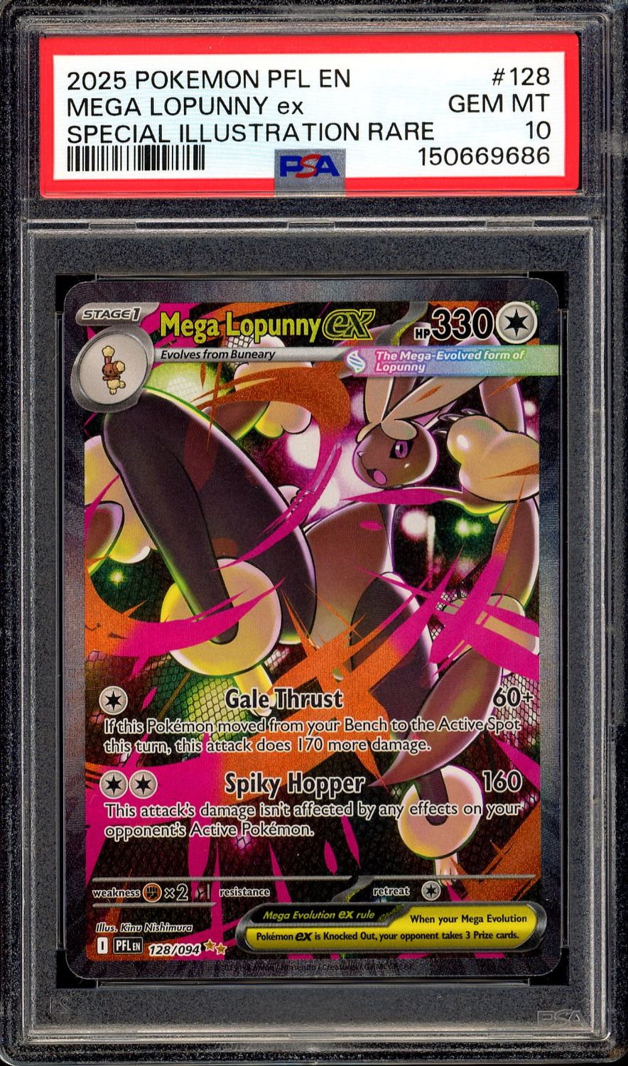 Pokemon Phantasmal Flames 2025 - Mega Lopunny EX #128 - PSA 10