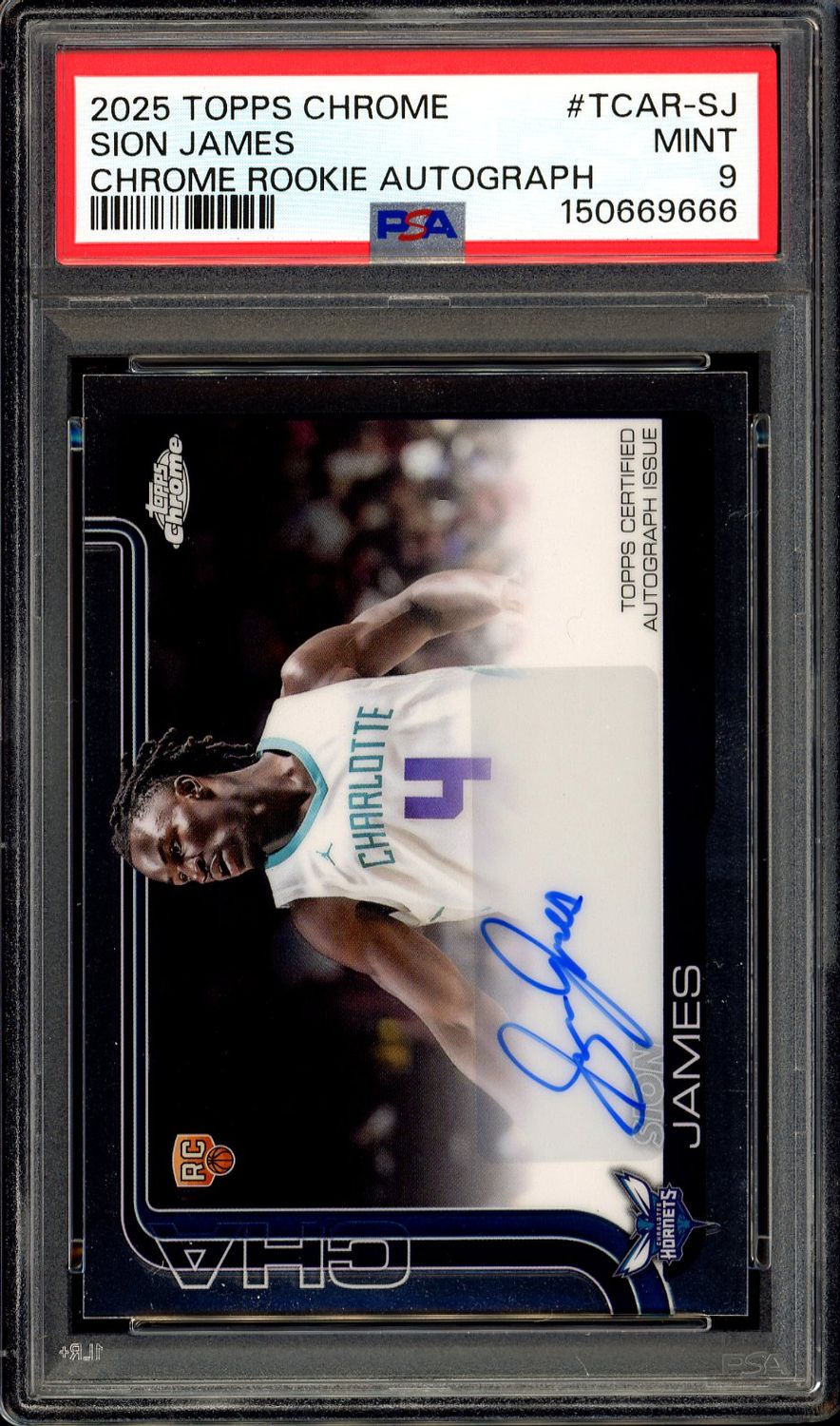 Topps Chrome Basketball 2025 - Sion James RC Auto #TCAR-SJ - PSA 9