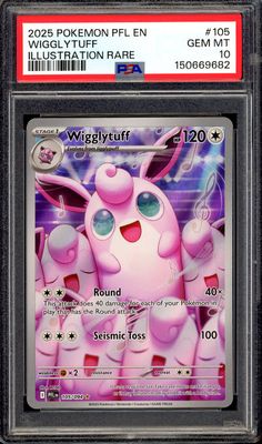 Pokemon Phantasmal Flames 2025 - Wigglytuff #105 - PSA 10