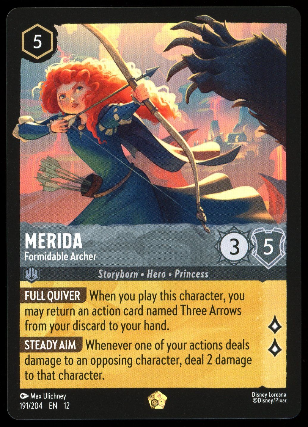 Disney Lorcana Wilds Unknown 2026 - Merida Formidable Archer #191