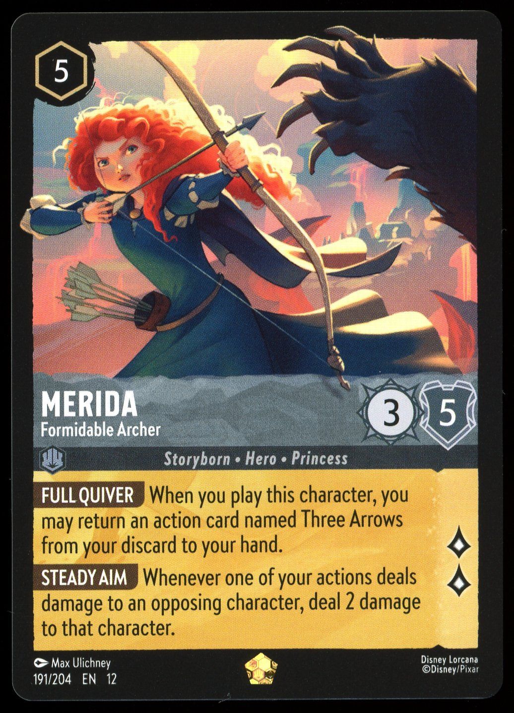 Disney Lorcana Wilds Unknown 2026 - Merida Formidable Archer #191