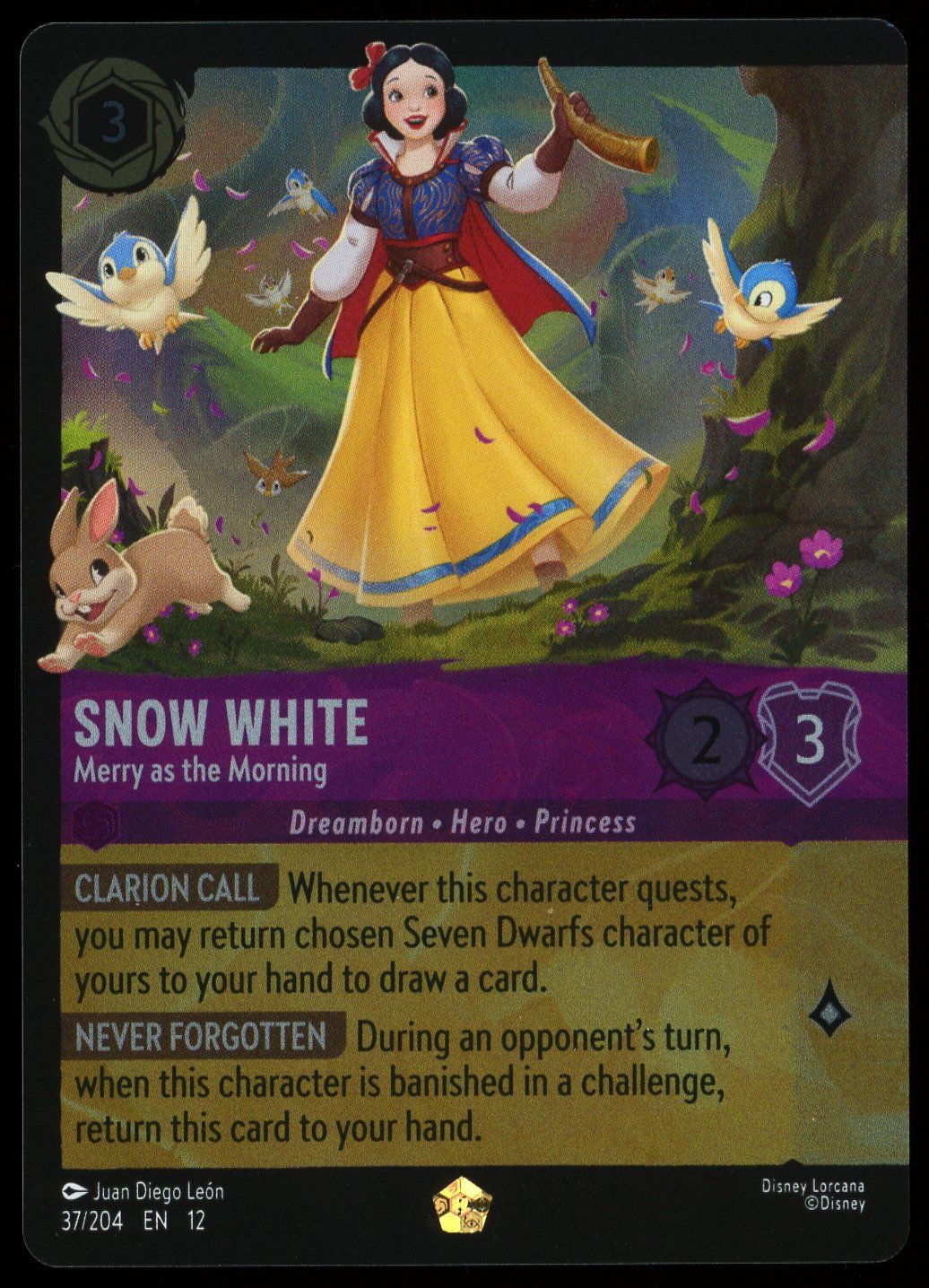 Disney Lorcana Wilds Unknown 2026 - Snow White Merry as the Morning Foil #37