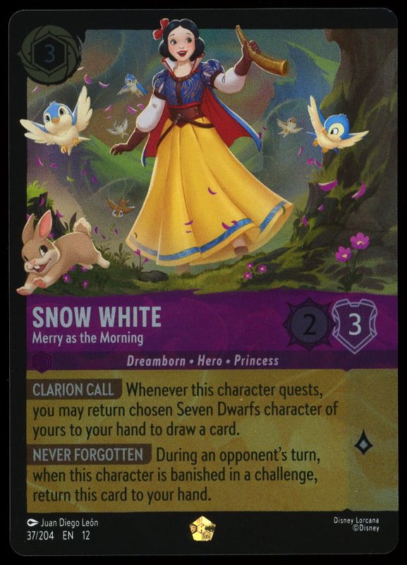 Disney Lorcana Wilds Unknown 2026 - Snow White Merry as the Morning Foil #37