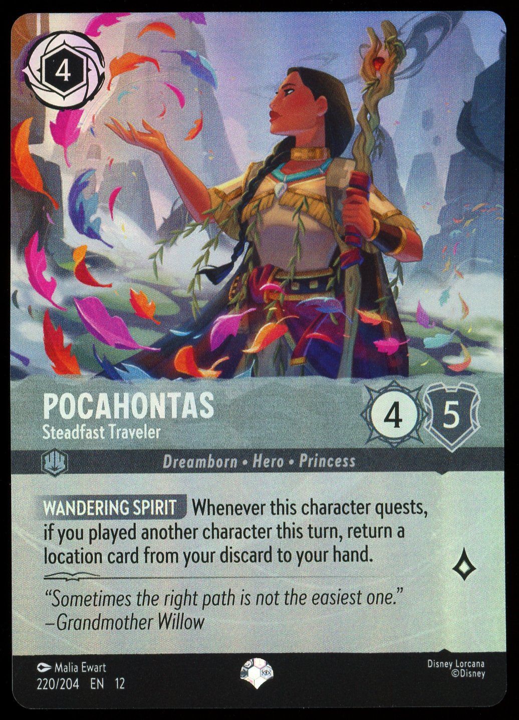 Disney Lorcana Wilds Unknown 2026 - Pocahontas Steadfast Traveler #220