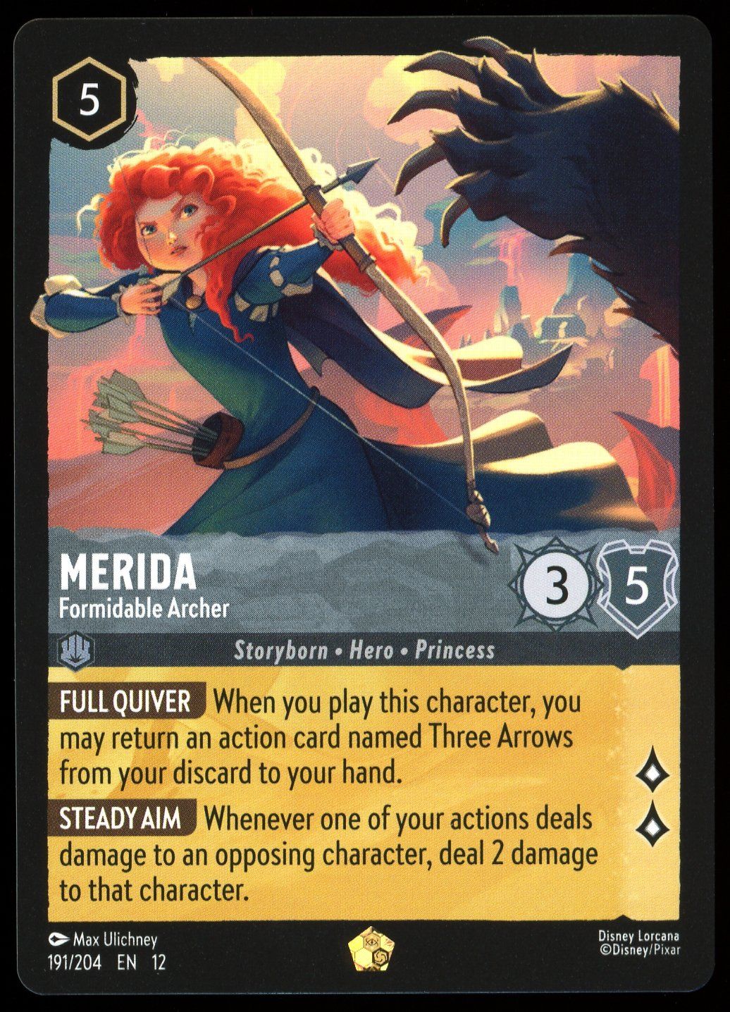 Disney Lorcana Wilds Unknown 2026 - Merida Formidable Archer #191