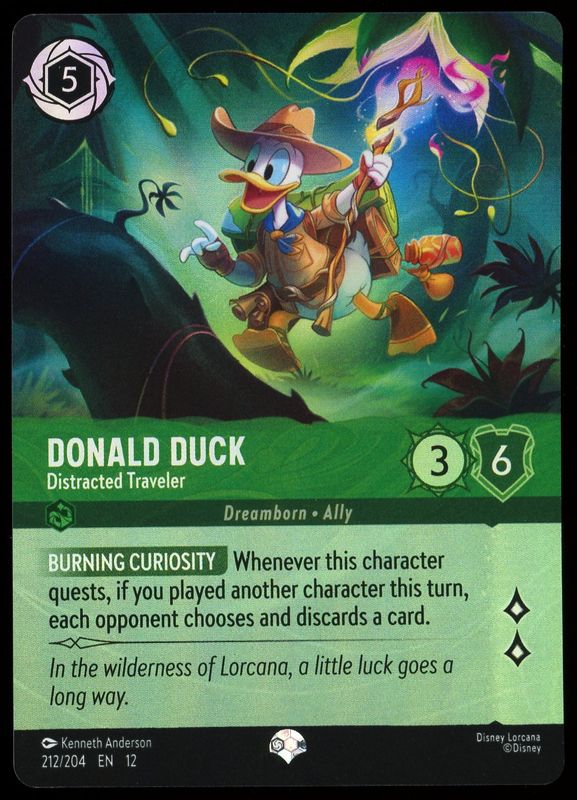Disney Lorcana Wilds Unknown 2026 - Donald Duck Distracted Traveler #191