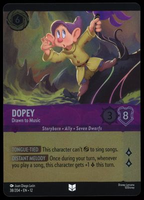 Disney Lorcana Wilds Unknown 2026 - Dopey Drawn to Music Foil #38