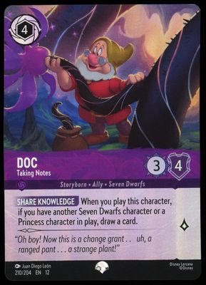 Disney Lorcana Wilds Unknown 2026 - Doc Taking Notes #210