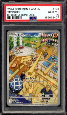Pokemon Twilight Masquerade 2024 - Timburr #183 - PSA 10