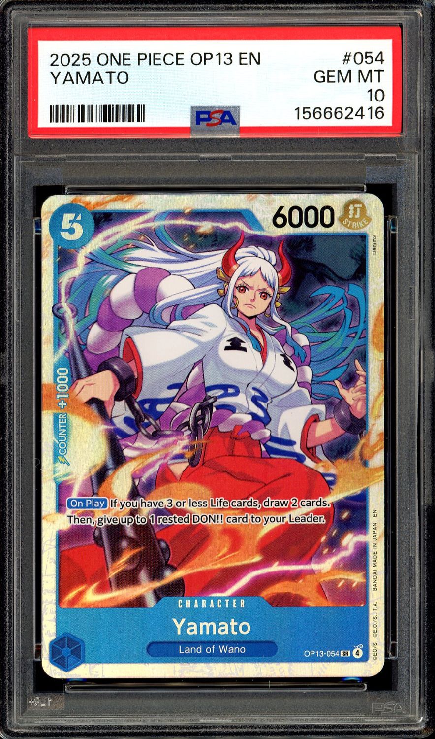 One Piece Carrying On His Will 2025 - Yamato #OP13-054 - PSA 10