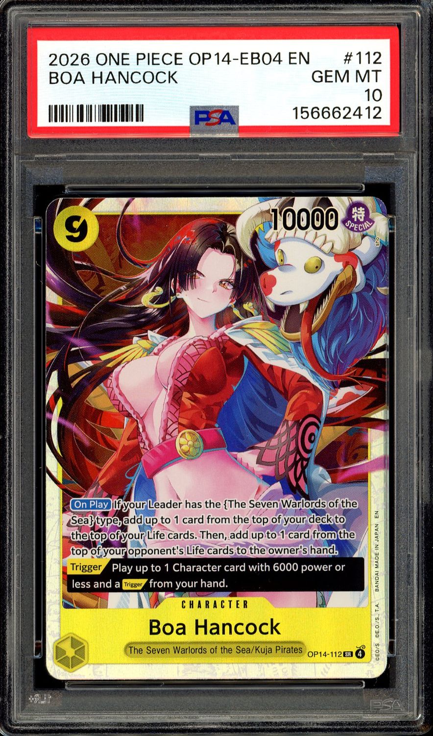One Piece Azure Sea’s Seven 2026 - Boa Hancock #OP14-112 - PSA 10