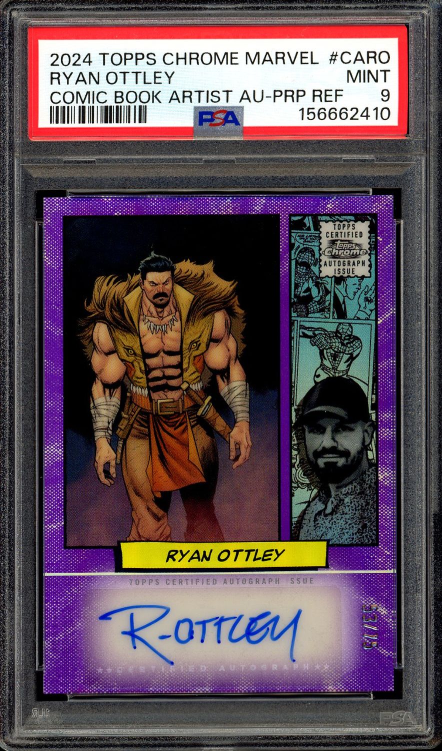 Topps Chrome Marvel 2024 Comic Book Artist Auto - Ryan Ottley 53/75 #CARO - PSA 9