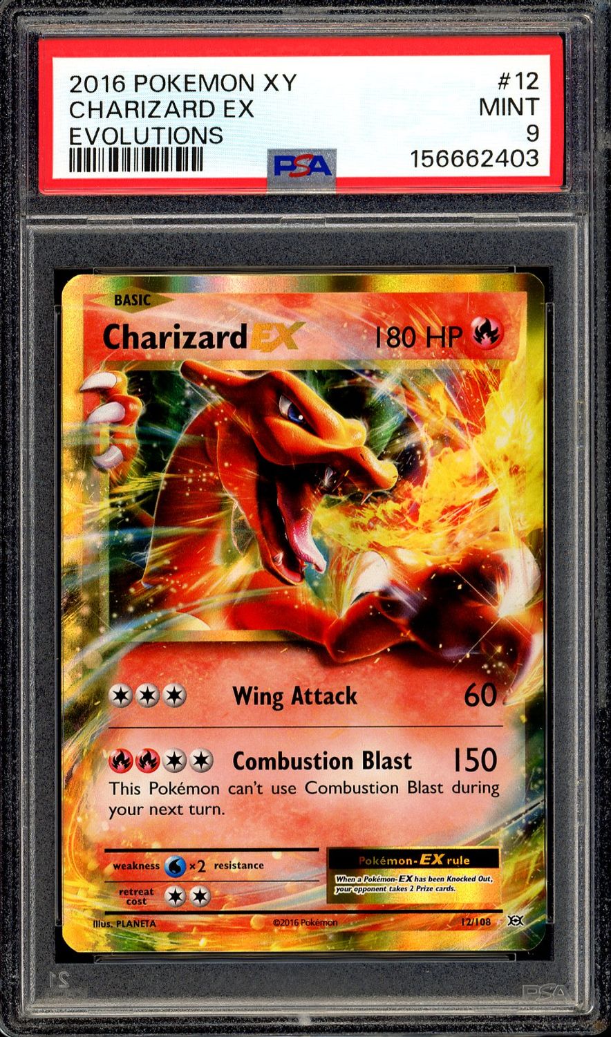 Pokemon XY Evolutions 2016 - Charizard EX #12 - PSA 9