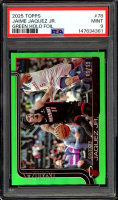 Topps Basketball 2025 - Jaime Jaquez Jr. Holo Green Foil #78 9/99 - PSA 9