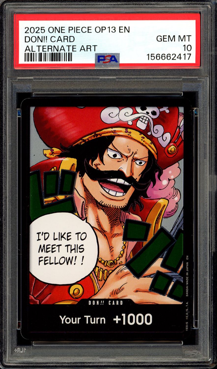 One Piece Carrying On His Will 2025 - Don!! Card #OP13- PSA 10