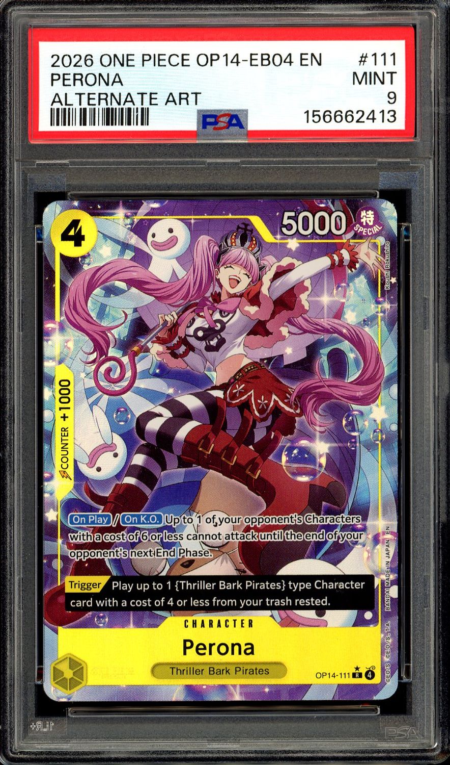 One Piece Azure Sea’s Seven 2026 - Perona #OP14-111 - PSA 9