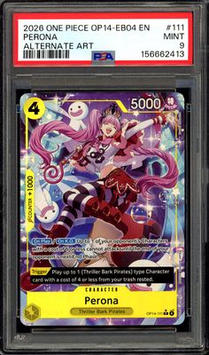 One Piece Azure Sea’s Seven 2026 - Perona #OP14-111 - PSA 9